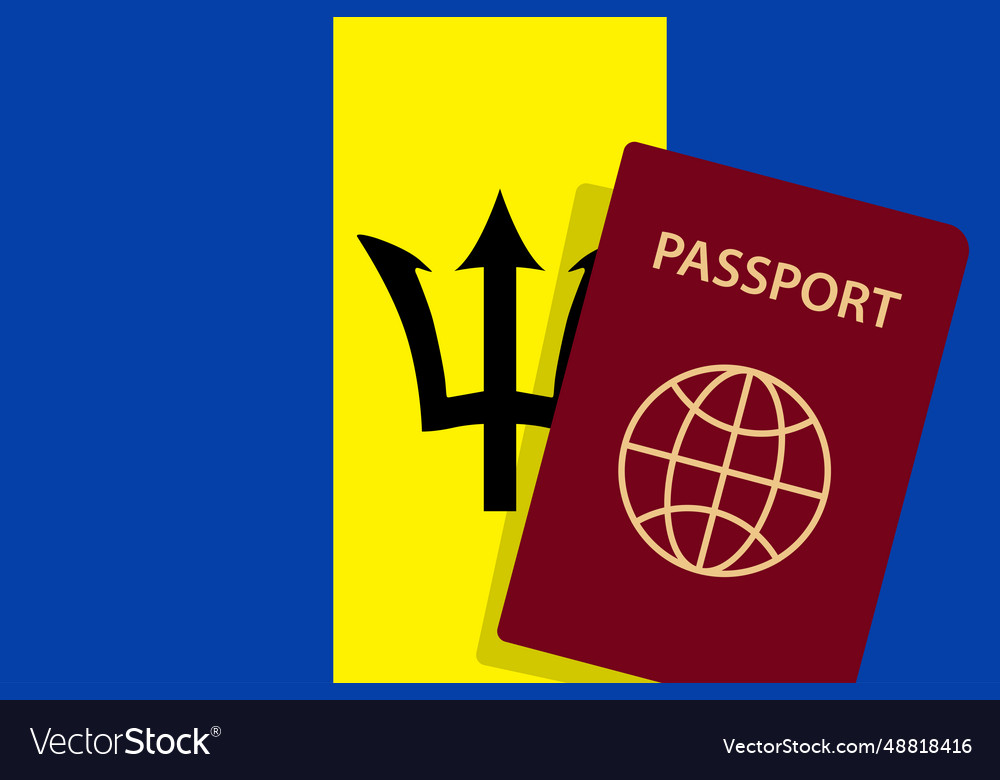 Barbados passport flag background