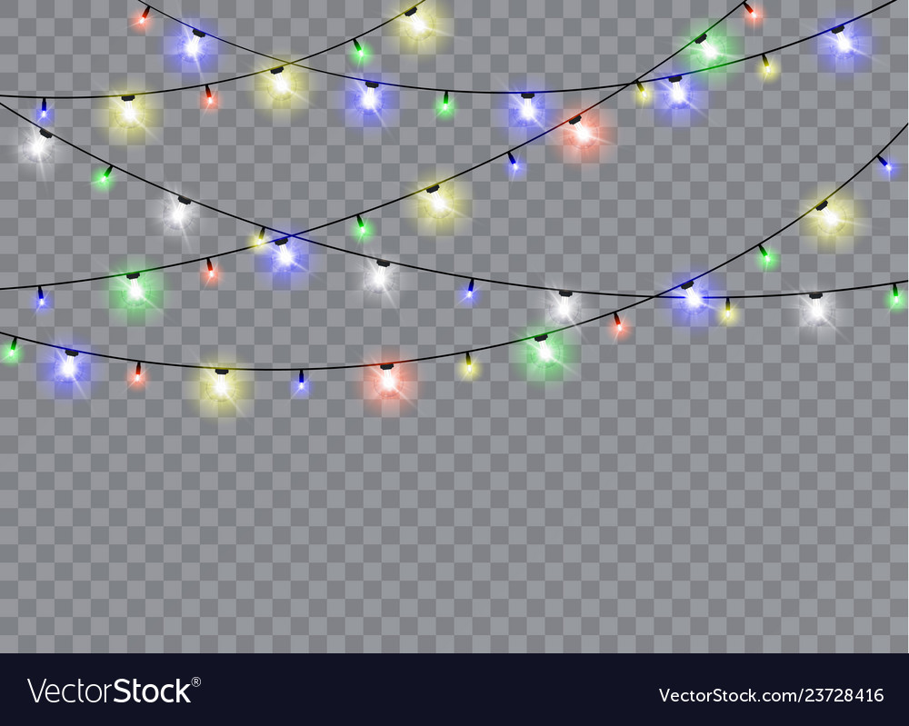 Christmas lights isolated on transparent