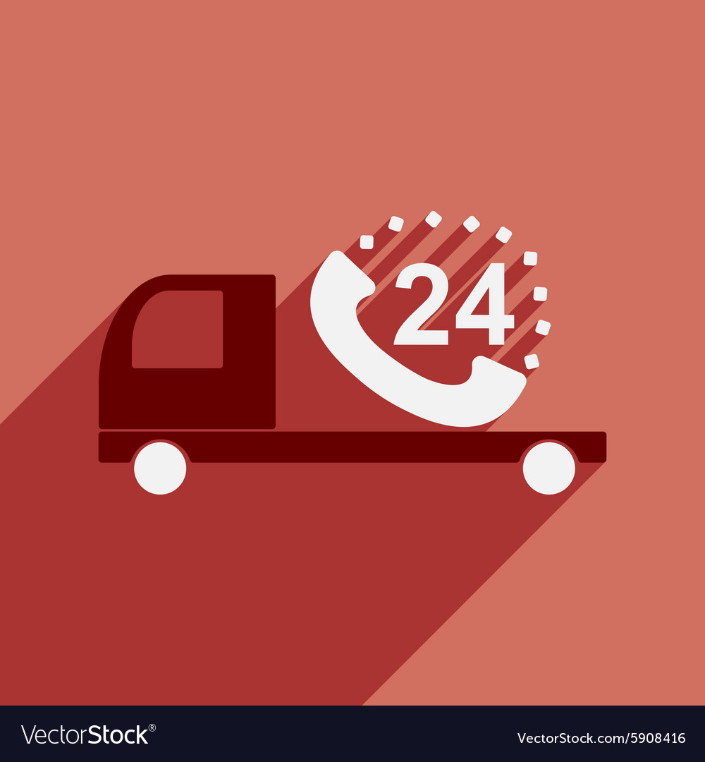 Flat with shadow icon mobile application car round