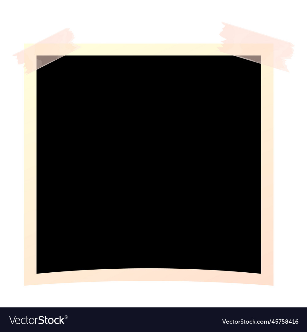 Frame photo paper empty in cartoon style vector image Frame photo paper empty in cartoon style