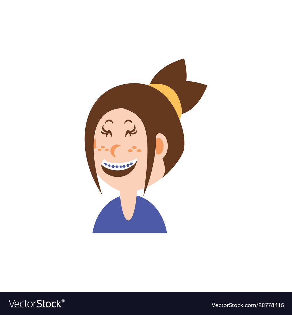 Isolated girl cartoon with brown hair Royalty Free Vector