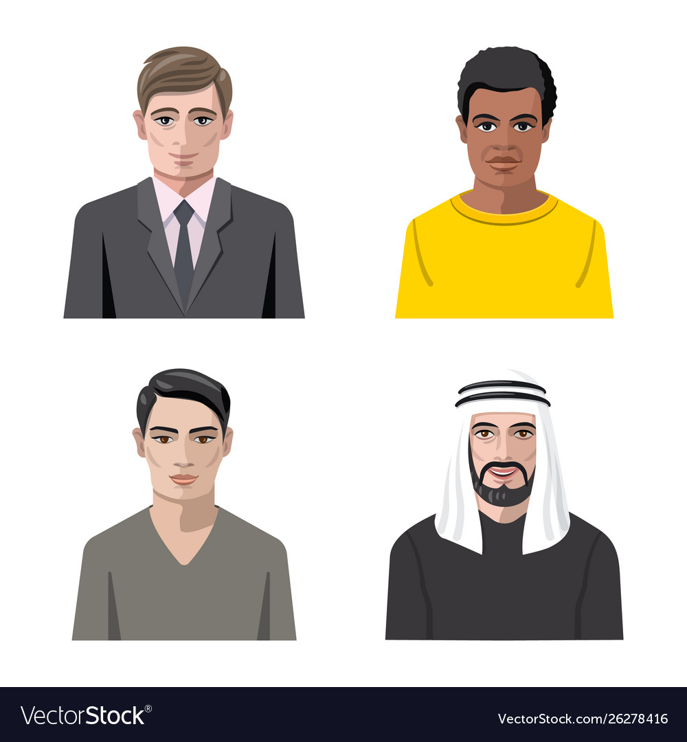 Isolated object avatar and face sign set vector image Isolated object avatar and face sign set