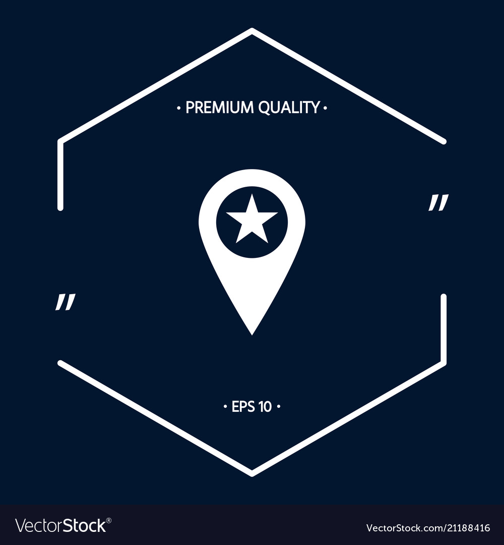 Map pointer with star vector image Map pointer with star