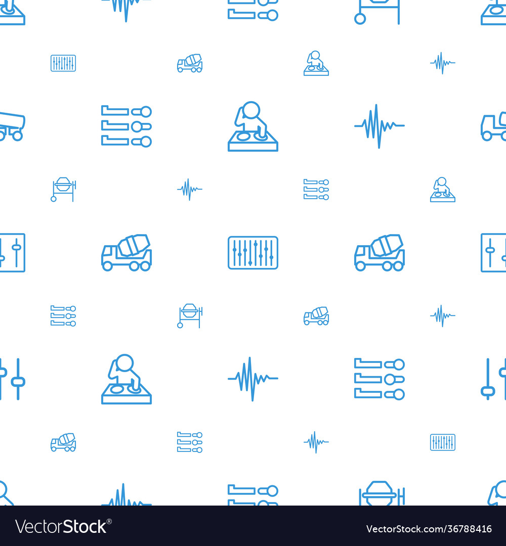 Mixer icons pattern seamless white background
