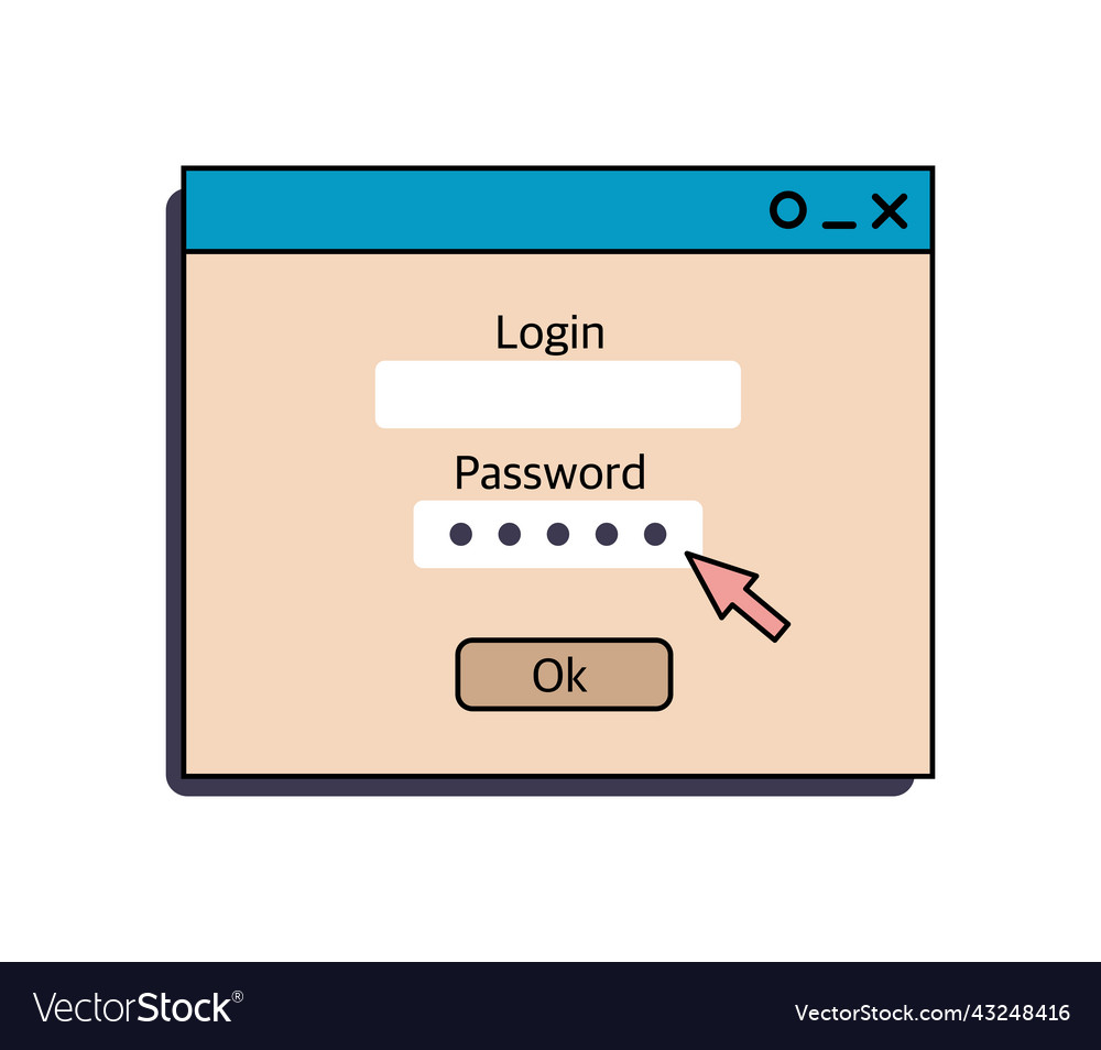 Registration window is an interface element vector image Registration window is an interface element