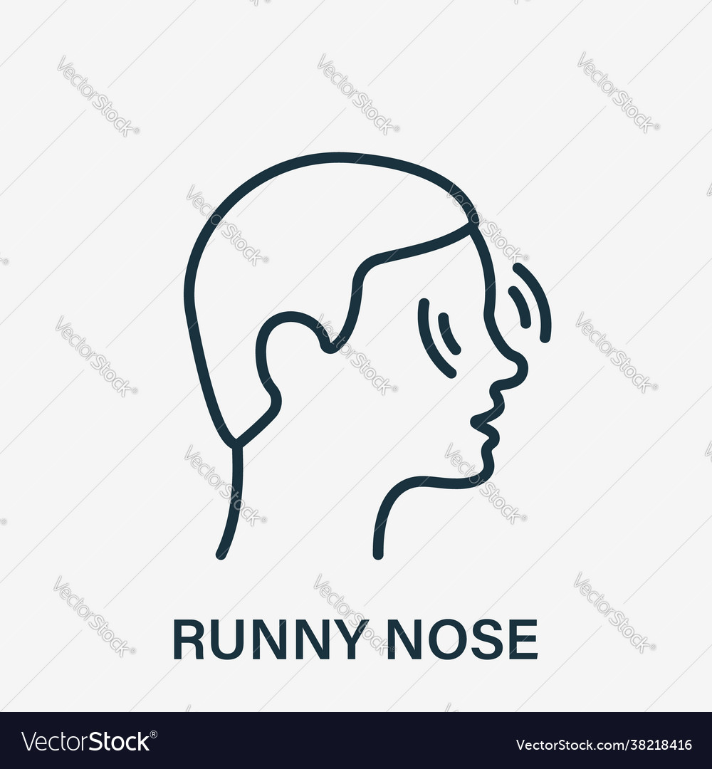 Runny nose line icon pain itch