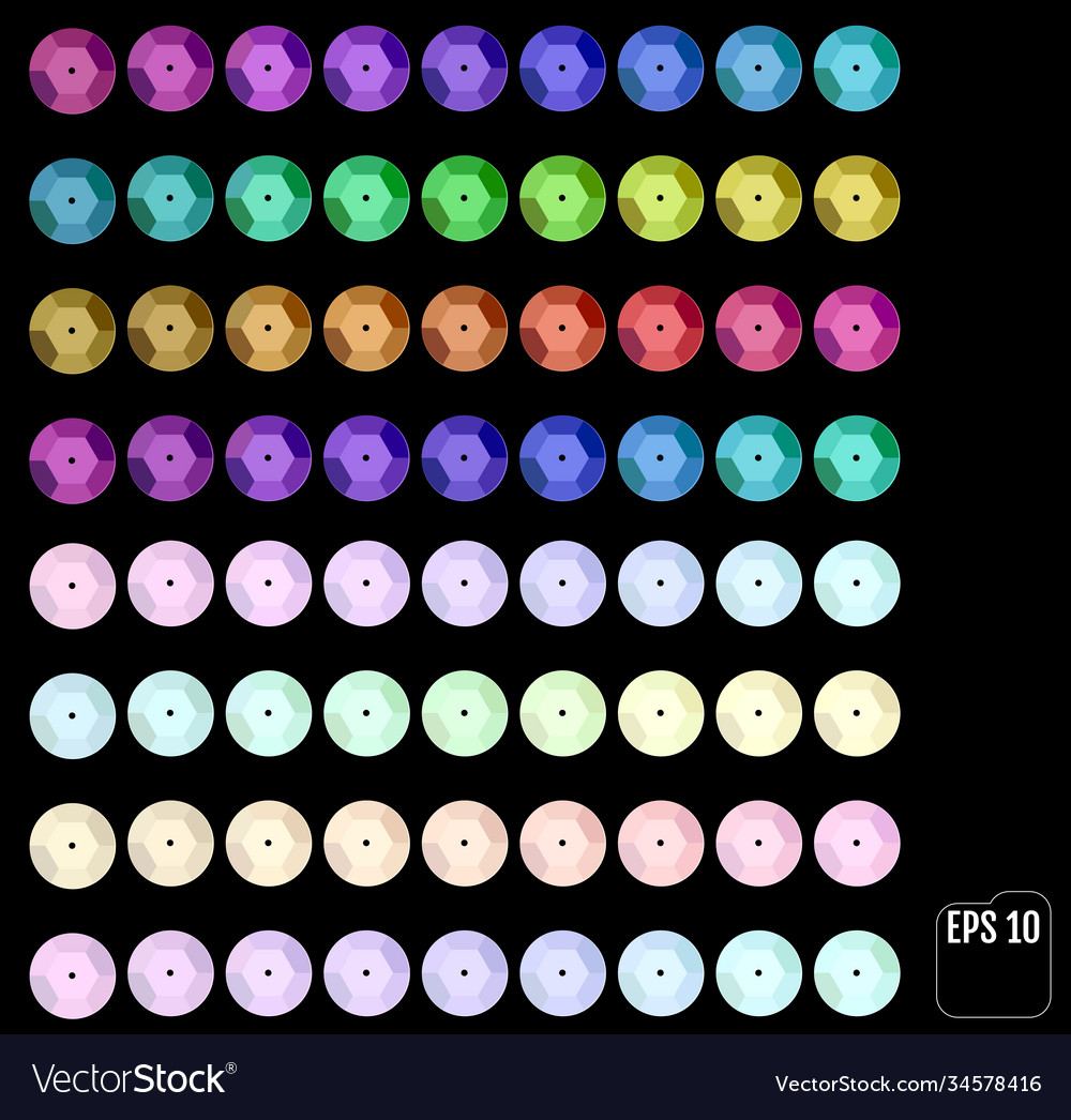 Set different colorful sequins