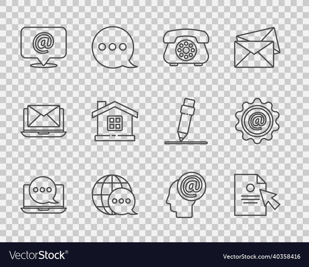 Set line chat messages notification on laptop vector image Set line chat messages notification on laptop