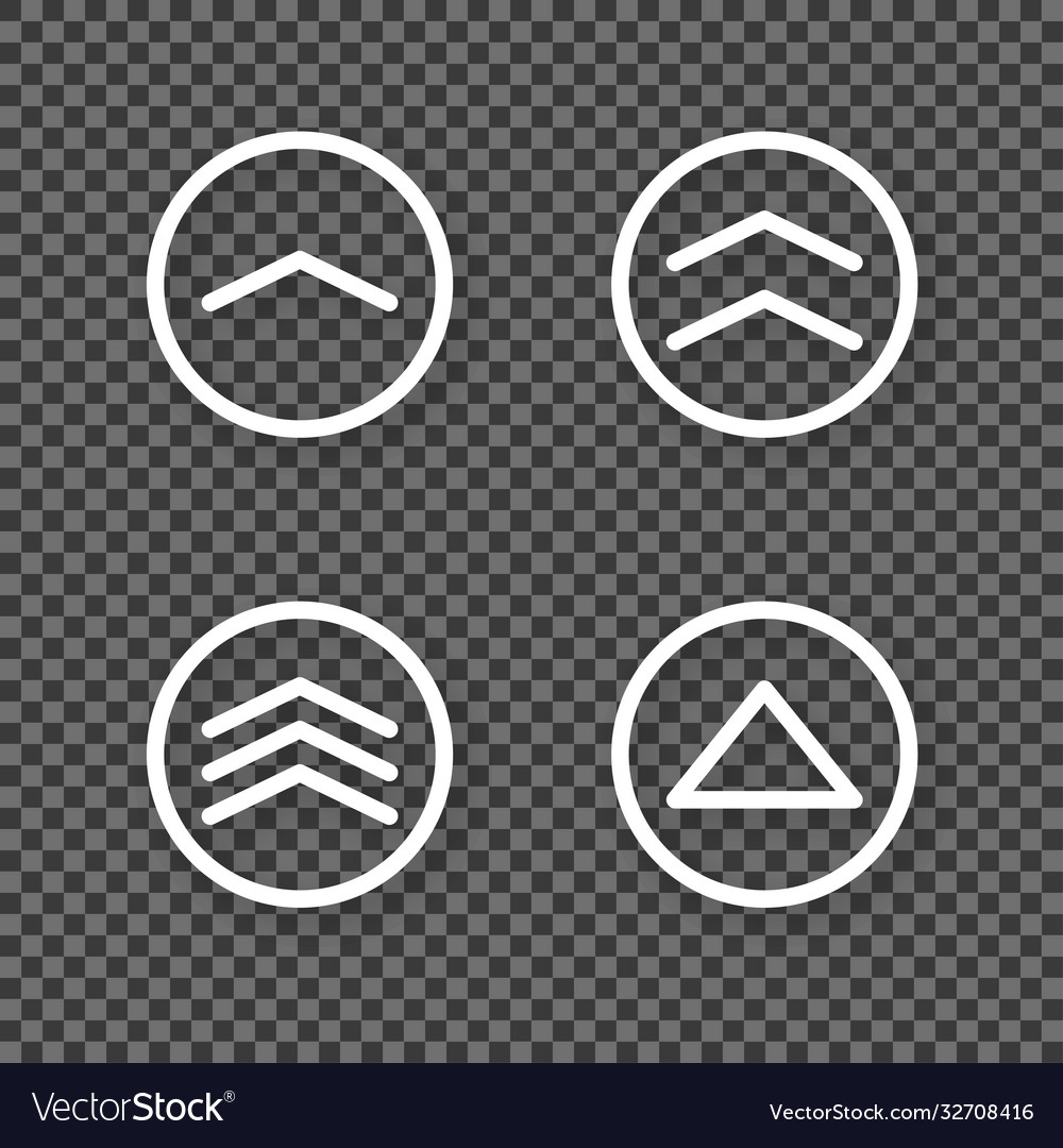 Swipe up arrow icon isolated set on transparent