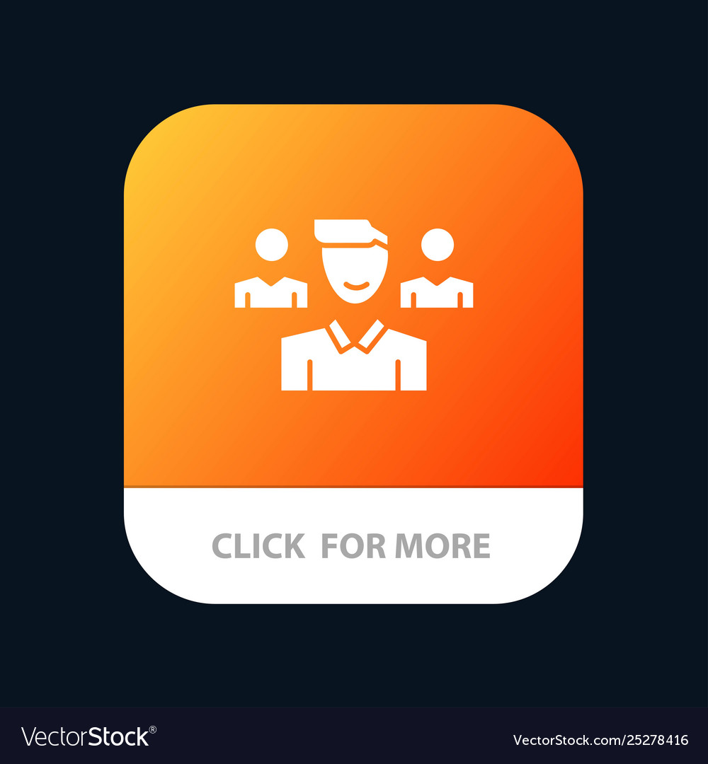 Team user manager squad mobile app button android Vector Image Team user manager squad mobile app button android