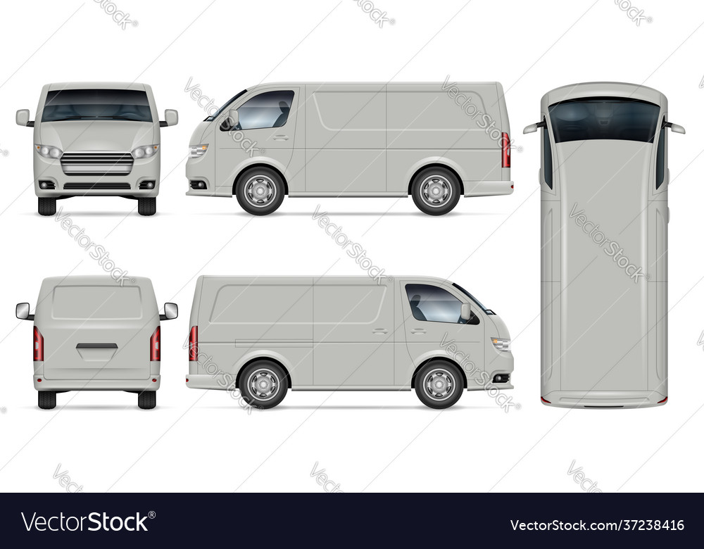 Van mockup isolated vehicle template Royalty Free Vector