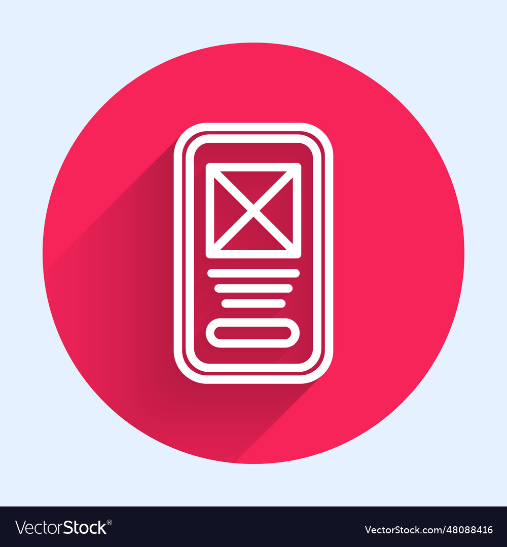 White line ui or ux design icon isolated with long vector image White line ui or ux design icon isolated with long