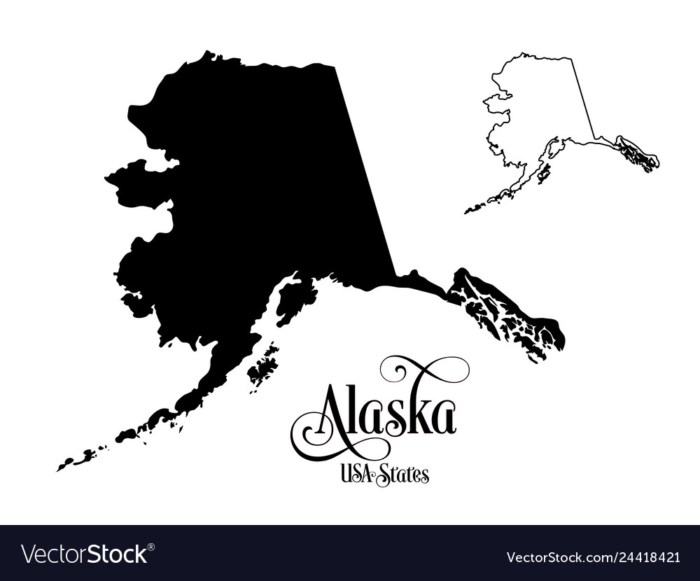 Alaska Map - White Background