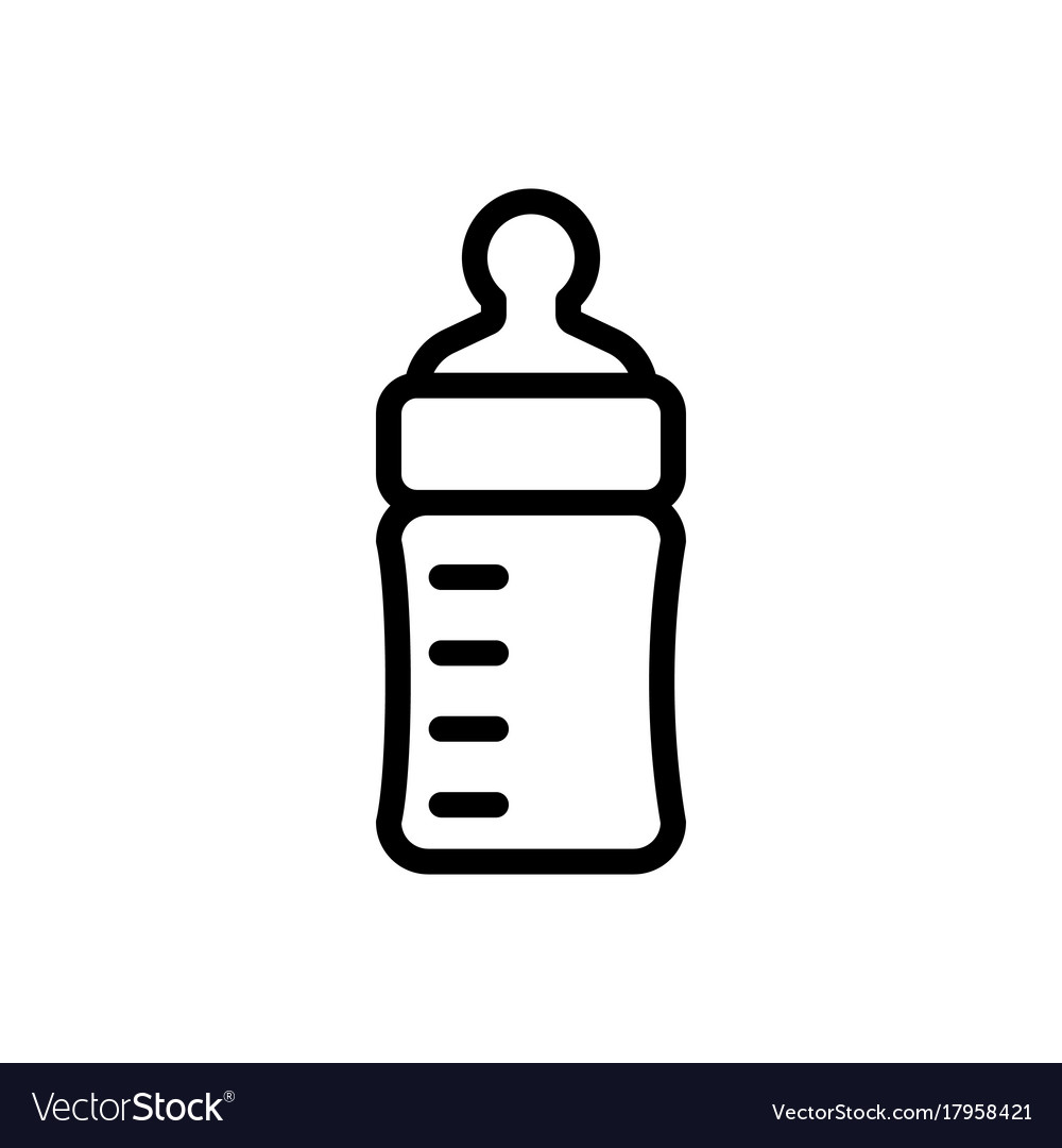 Download Baby feeding bottle thin line icon outline symbol Vector Image