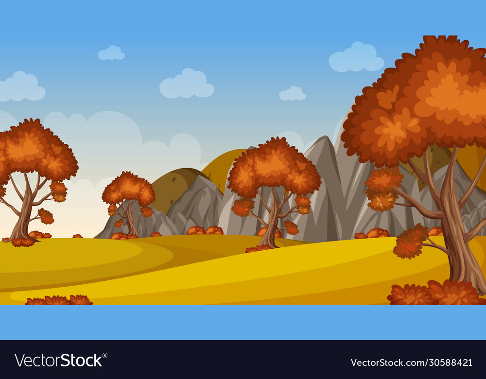 Background scene with many trees in park vector image Background scene with many trees in park