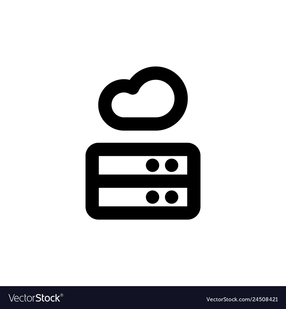 Cloud server icon hosting network sign