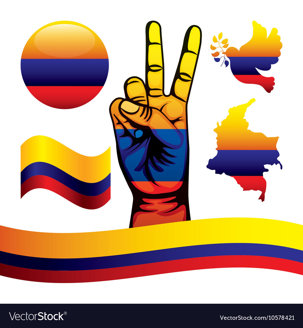 Colombian peace hands symbol