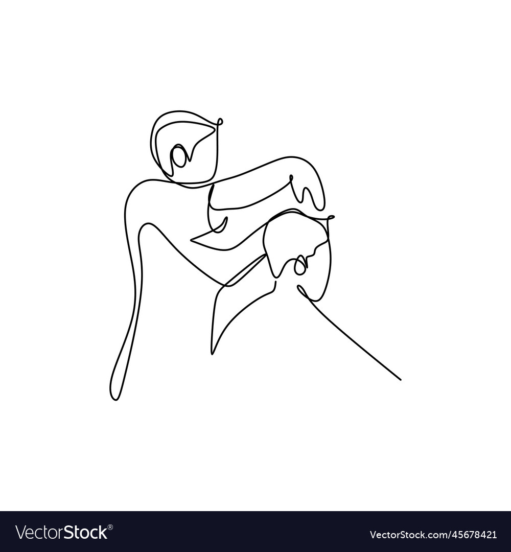 Continuous line drawing continues a man vector image Continuous line drawing continues a man
