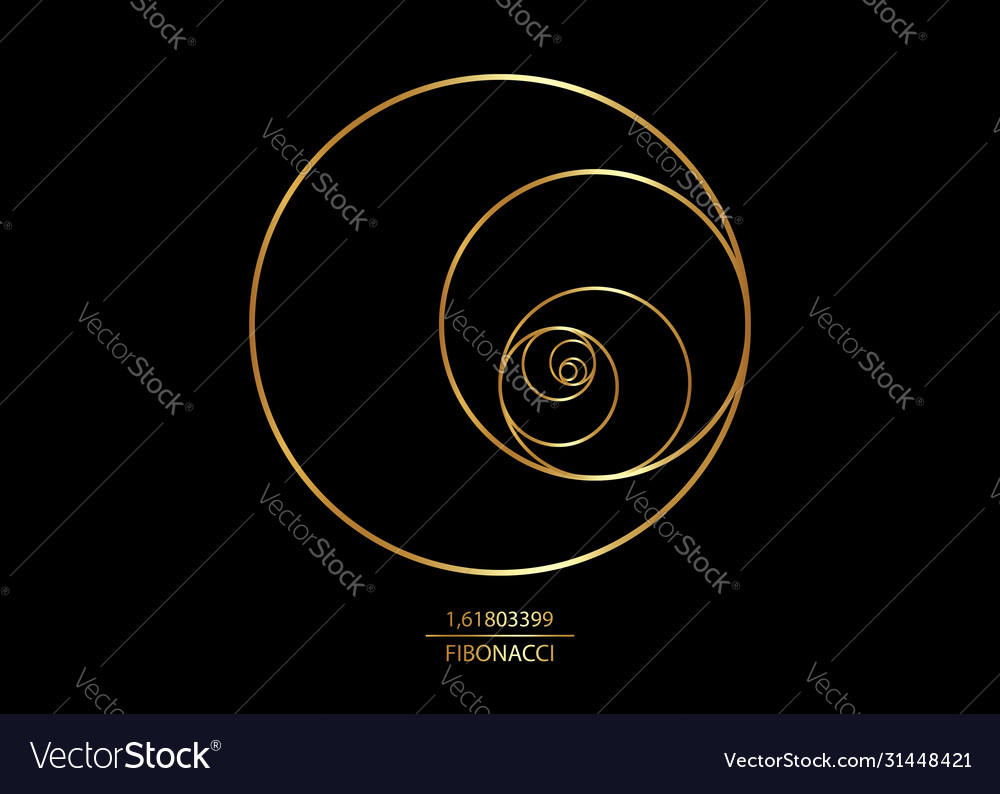 Fibonacci Sequence Circle Golden Ratio Logo Icon Vector Image