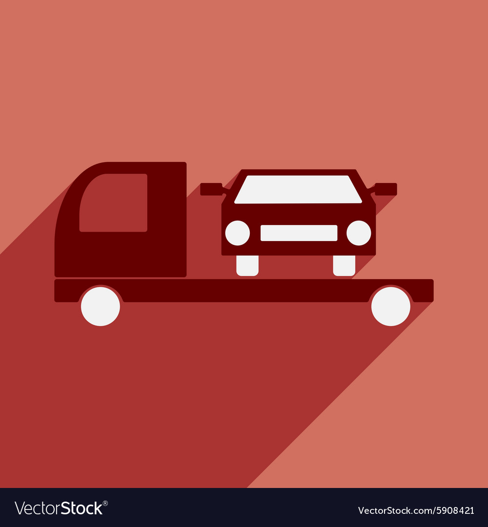 Flat with shadow icon and mobile application tow