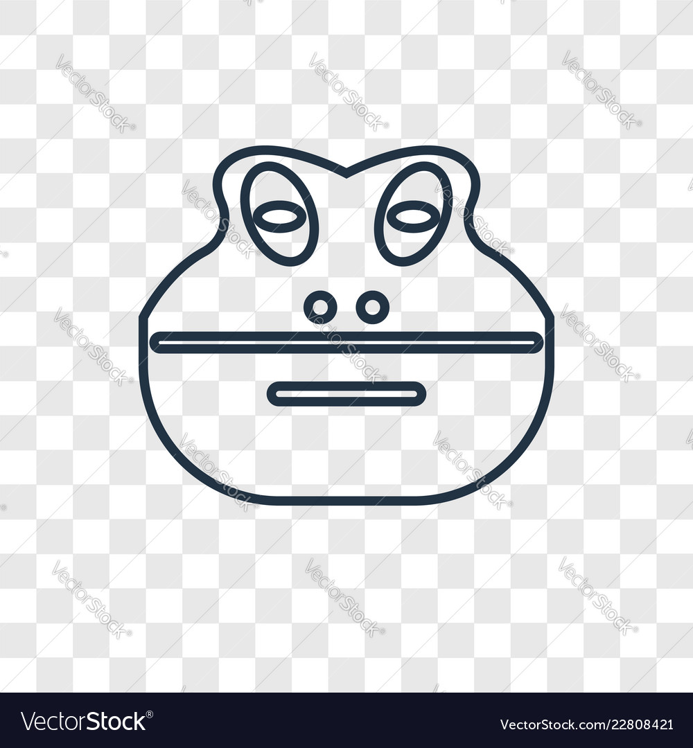Frog concept linear icon isolated on transparent vector image Frog concept linear icon isolated on transparent