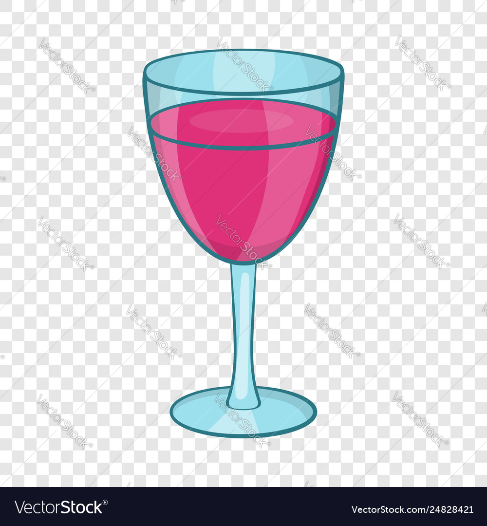 Glass red wine icon cartoon style