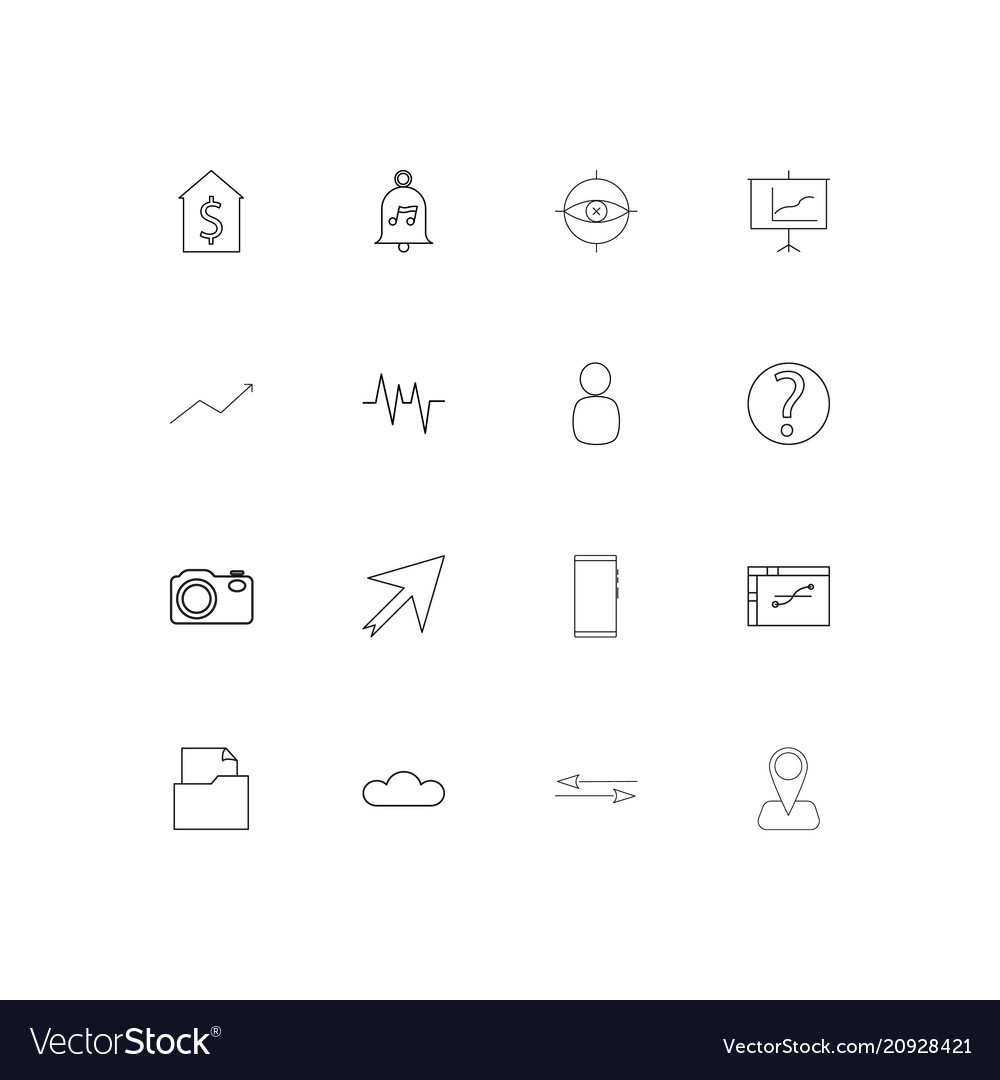 Internet of things linear thin icons set outlined Vector Image Internet of things linear thin icons set outlined