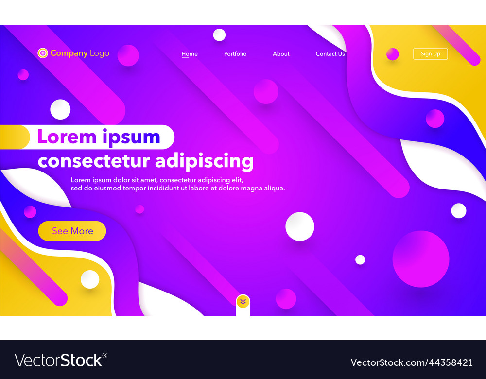 Landing page abstract background website template vector image Landing page abstract background website template