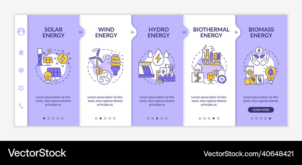 Limitless energy sources onboarding template Vector Image