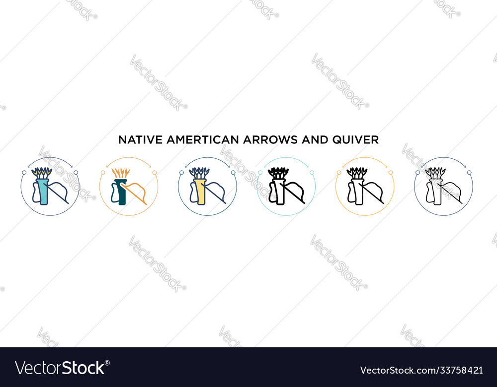 Native arrows and quiver icon in filled
