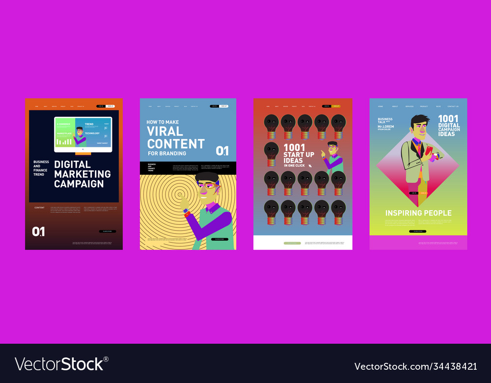 Presentation and website interface layout design Vector Image Presentation and website interface layout design