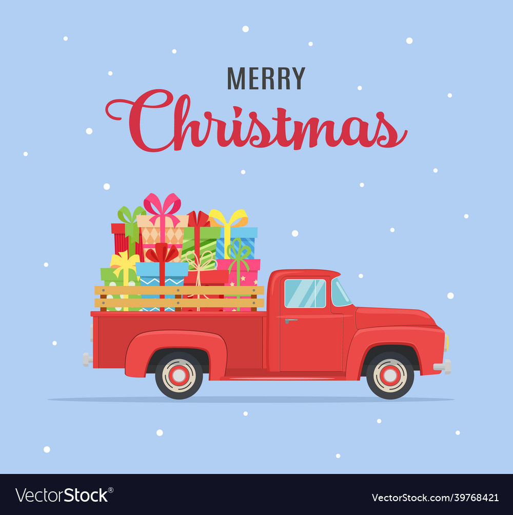 Retro Weihnachts Pickup Truck