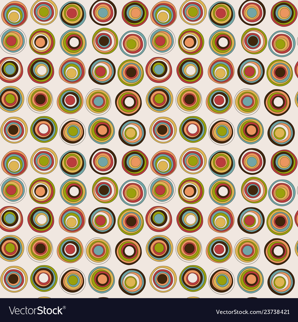 Retro colorful seamless pattern with circles