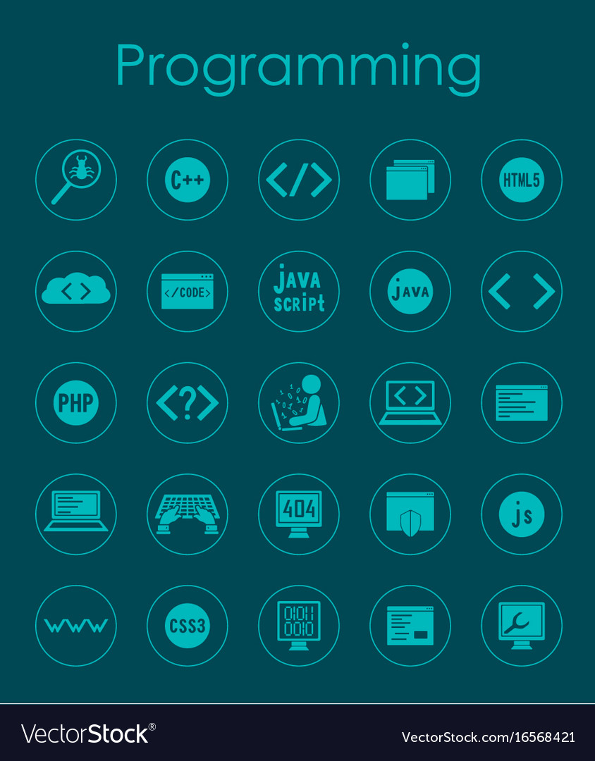 Set of programming simple icons