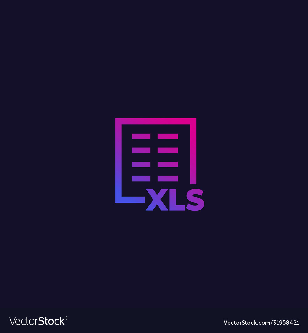 Xls document file icon with gradient