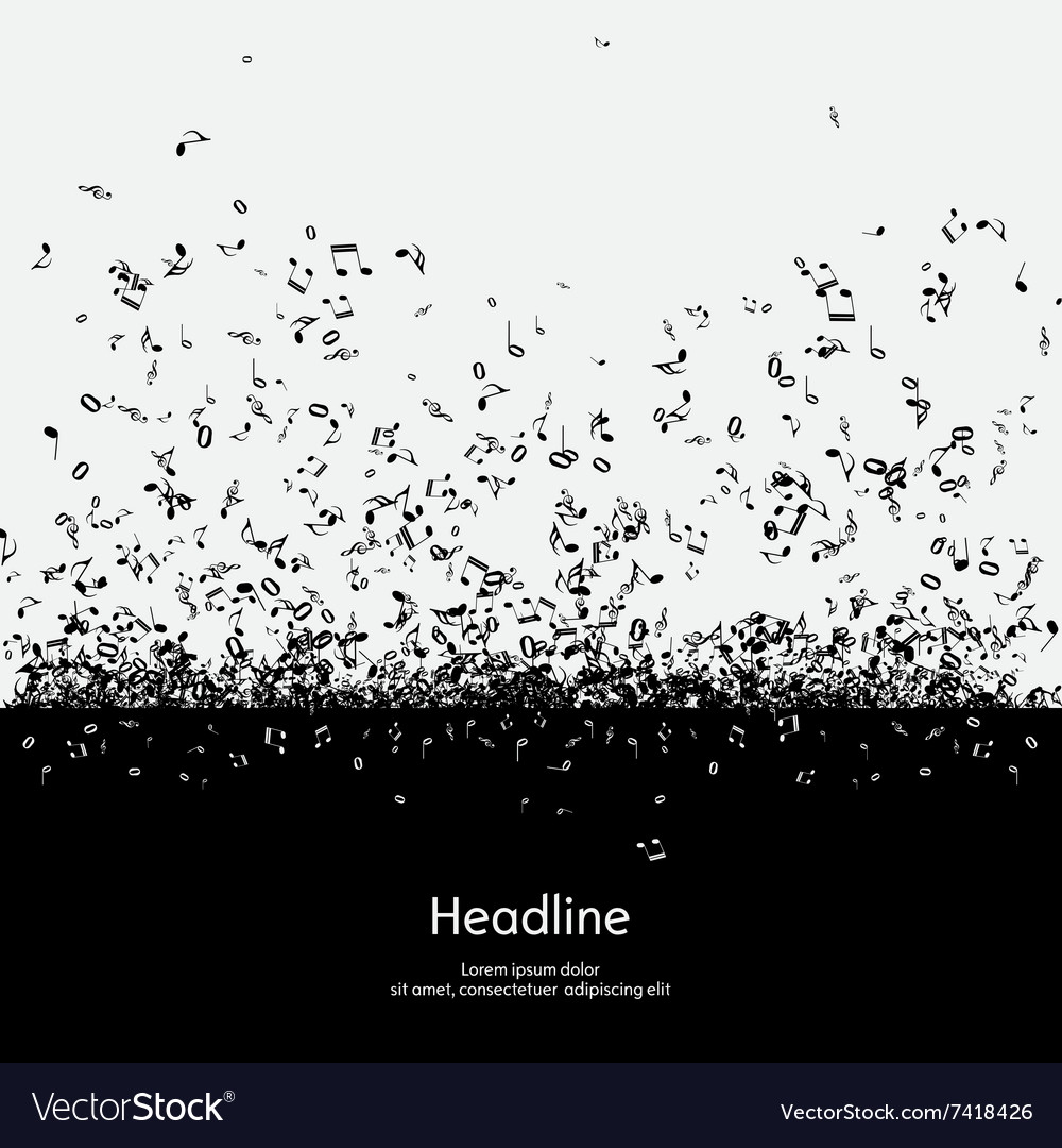 Abstract music background with notes