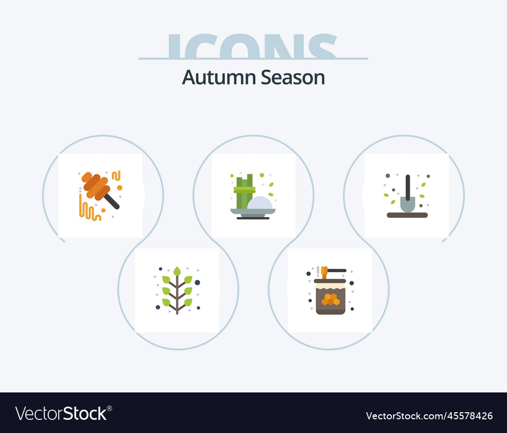 Autumn flat icon pack 5 design seasoning