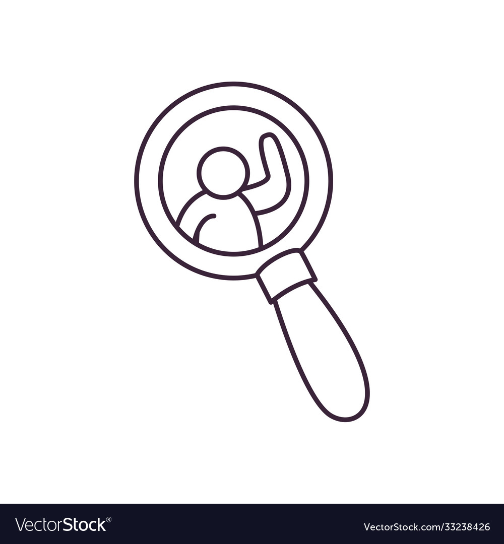 Avatar in lupe line style icon design vector image Avatar in lupe line style icon design