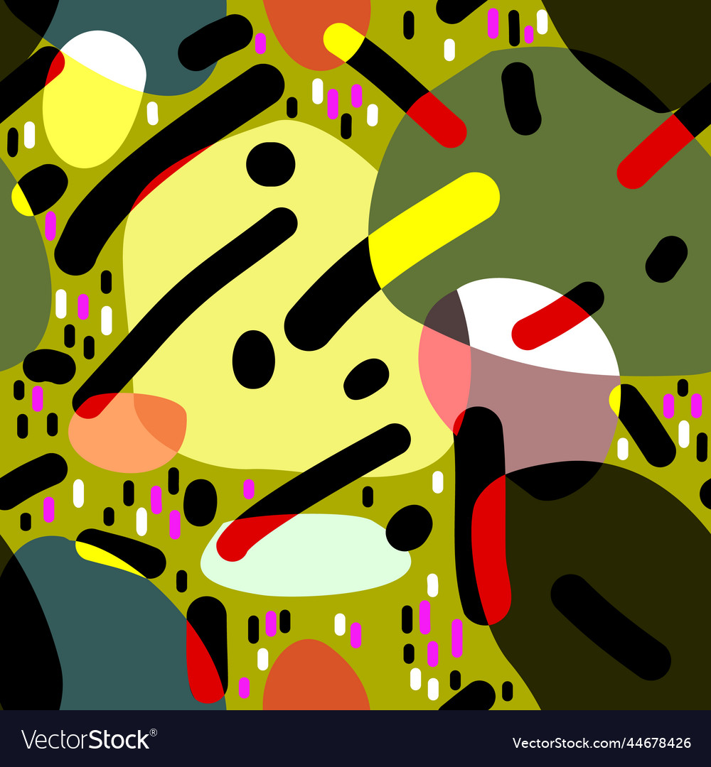 Bright abstract seamless pattern with various