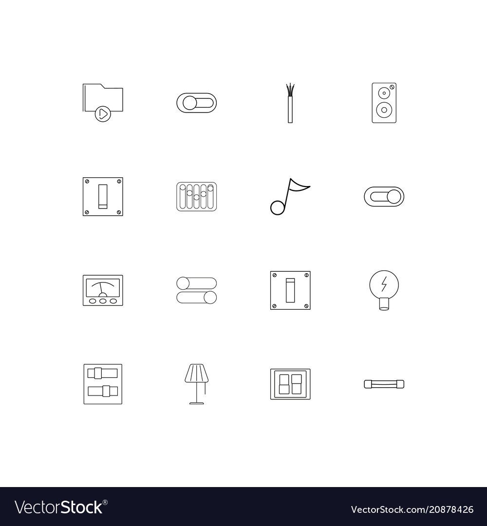 Electrical linear thin icons set outlined simple