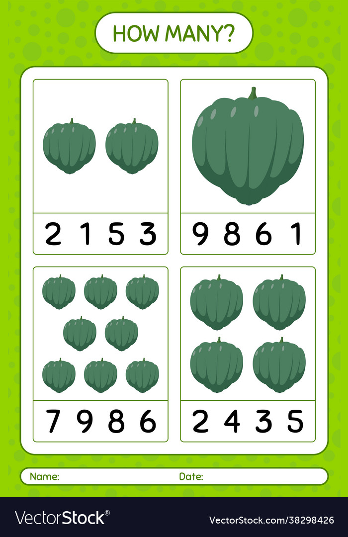 How many counting game with acorn squash vector image How many counting game with acorn squash