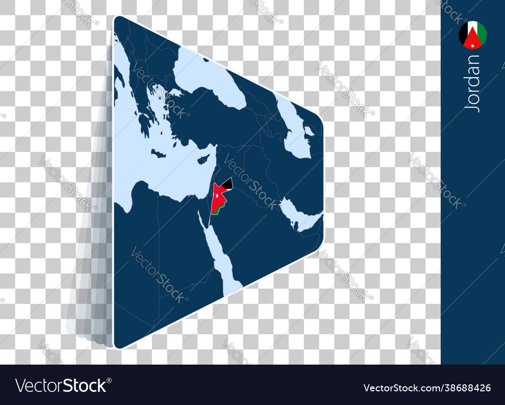 Jordan map and flag on transparent background
