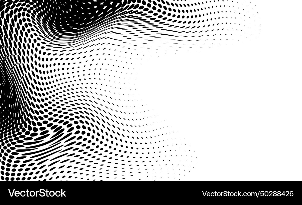 Monochrome gradient halftone dots background Vector Image