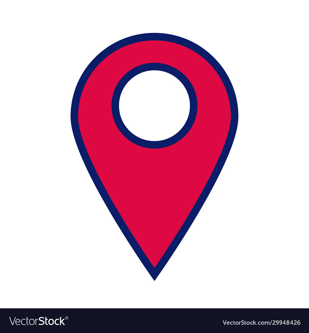 Pin Pointer Position Linie und füllen Stil Symbol