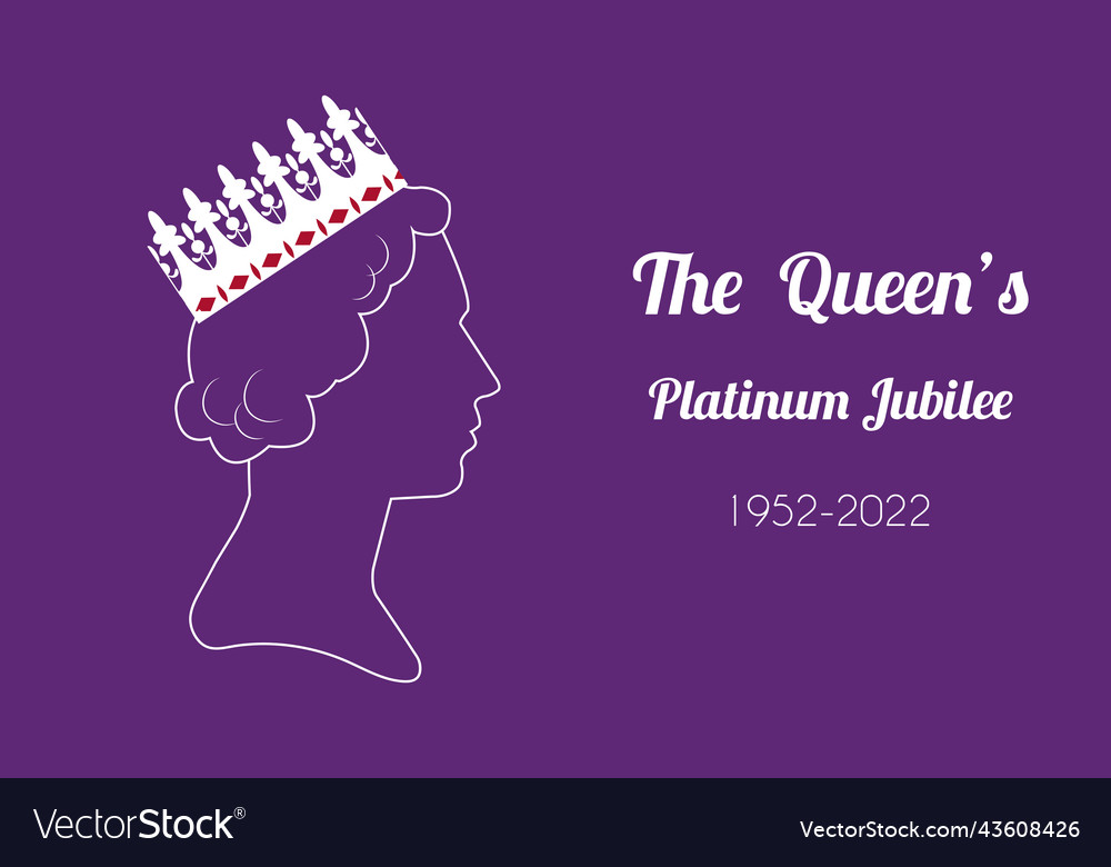 Queen s platinum jubilee celebration outline Vector Image