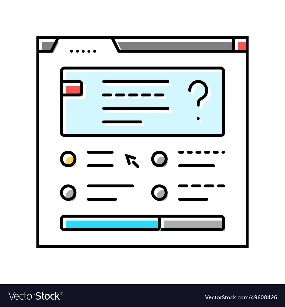 Quiz tests online learning platform color icon