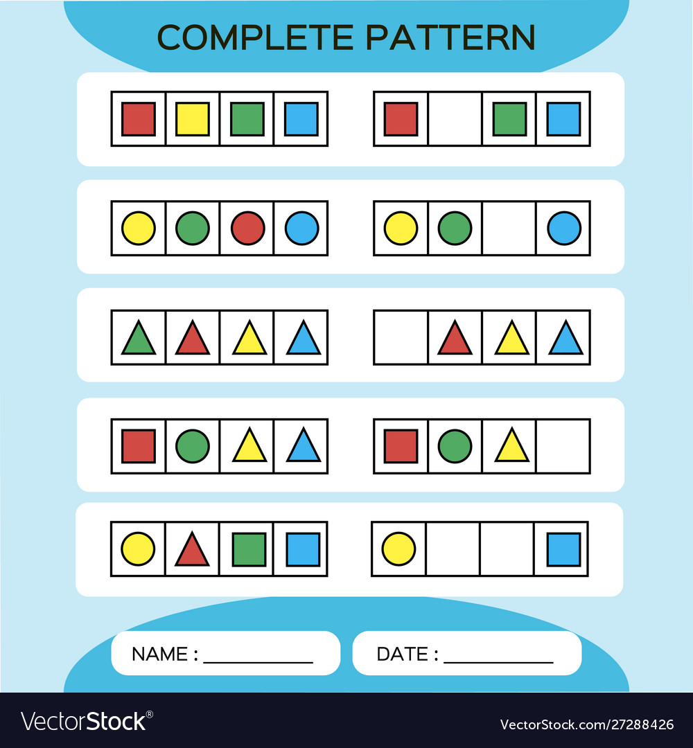 Repeat pattern square grid with colorful shapes