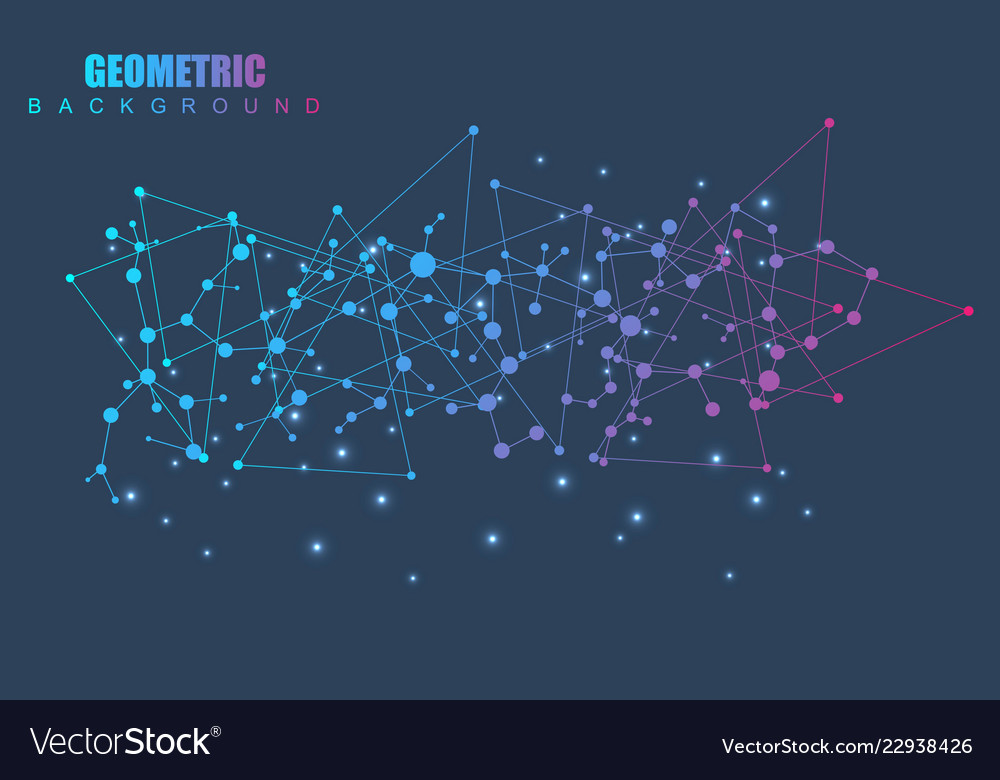 Science network pattern connecting lines and dots vector image Science network pattern connecting lines and dots