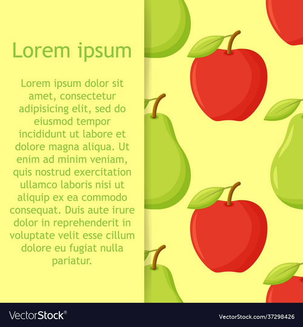 Seamless pattern apples and pears on background