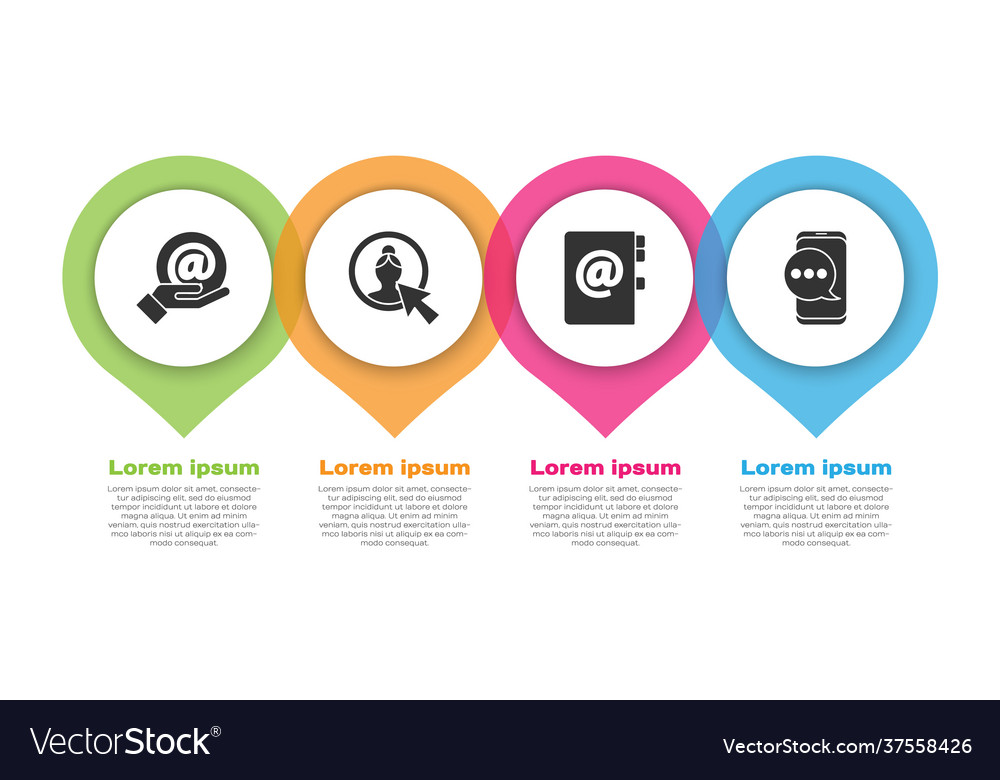 Set mail and e-mail in hand create account screen vector image Set mail and e-mail in hand create account screen